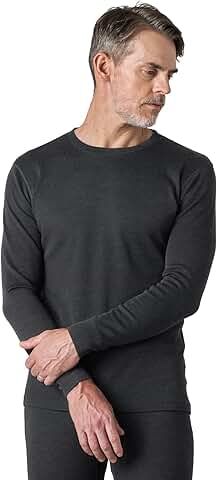 Men's 100% Merino Wool Long Sleeve Thermal Shirt