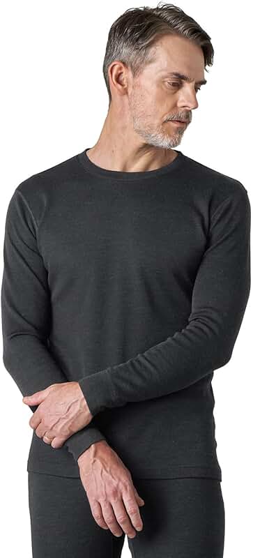 Men's 100% Merino Wool Long Sleeve Thermal Shirt
