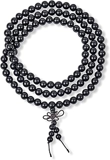 Unisex Brown Earth Gemstone Carnelian Prayer Beads Necklace