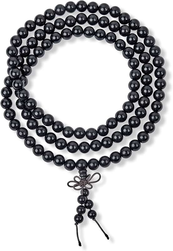 Unisex Brown Earth Gemstone Carnelian Prayer Beads Necklace