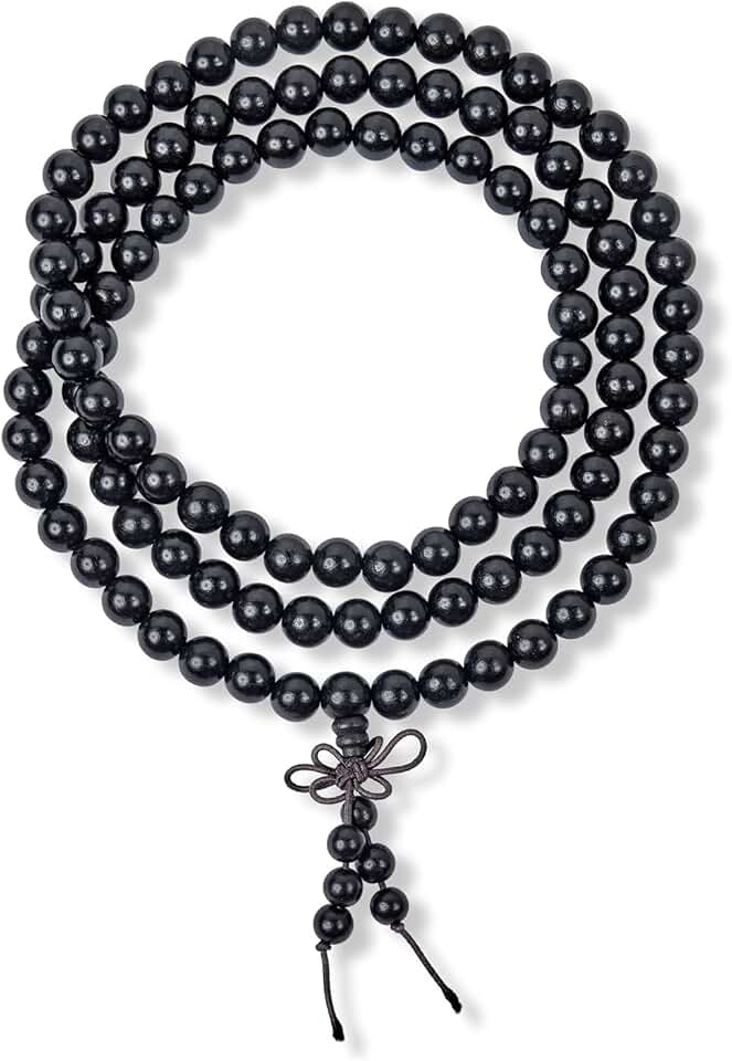 Unisex Brown Earth Gemstone Carnelian Prayer Beads Necklace
