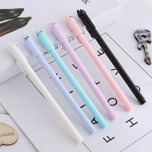 Cute Cat Gel Pens for School and Office, 6 Pack