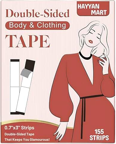 155 Double-Sided Clothing Tape Strips for Skin and Fabric
