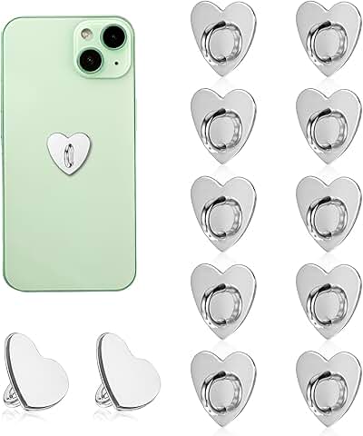 12-Piece Heart-Shaped Phone Charm Hooks