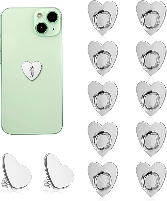 12-Piece Heart-Shaped Phone Charm Hooks