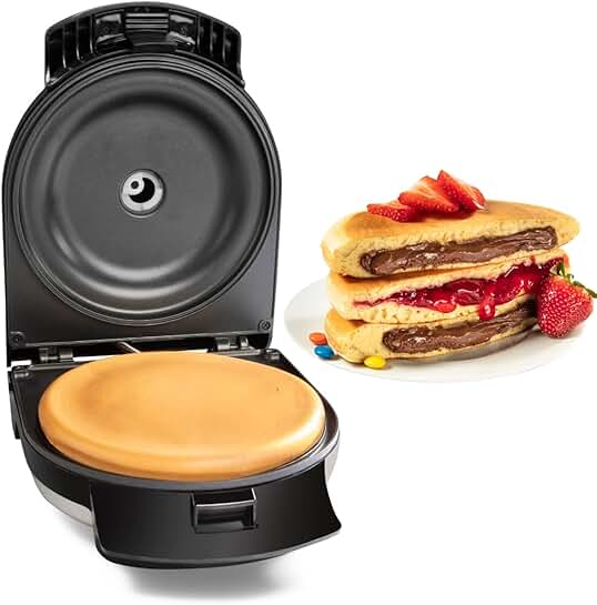 Electric stuffed pancake maker for giant waffles and pancakes