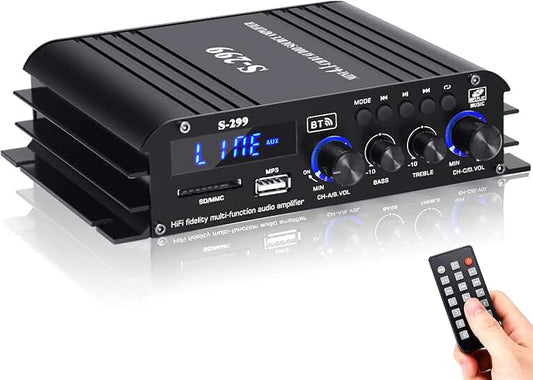 Max 800W Bluetooth Home Audio Amplifier with Subwoofer
