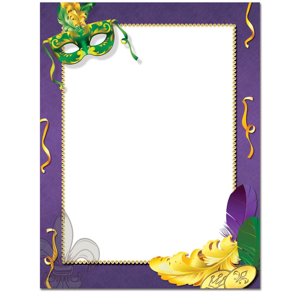 Mardi Gras Letterhead Stationery Paper Pack