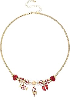Christmas-themed adjustable snake chain necklace for women
