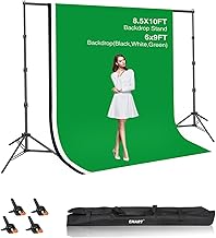 8.5x10ft Green Screen Backdrop Kit with Support System