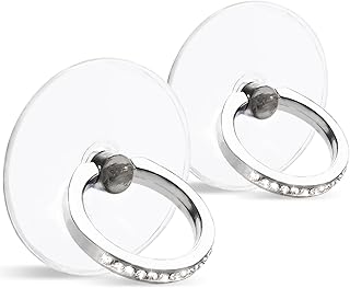 Two Clear Diamond Ring Phone Holder with 360° Rotation