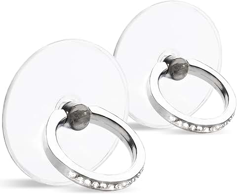 Two Clear Diamond Ring Phone Holder with 360° Rotation