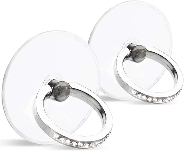 Two Clear Diamond Ring Phone Holder with 360° Rotation
