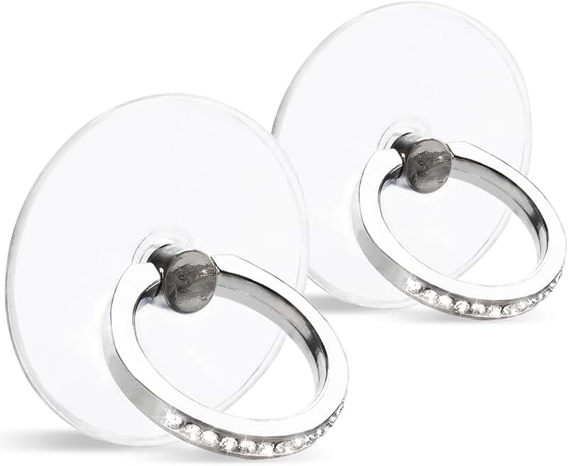 Two Clear Diamond Ring Phone Holder with 360° Rotation