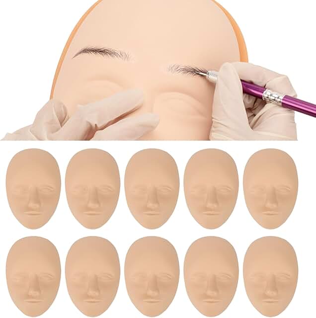 10-Piece 3D Practice Face Skin Set for Beginners and Artists