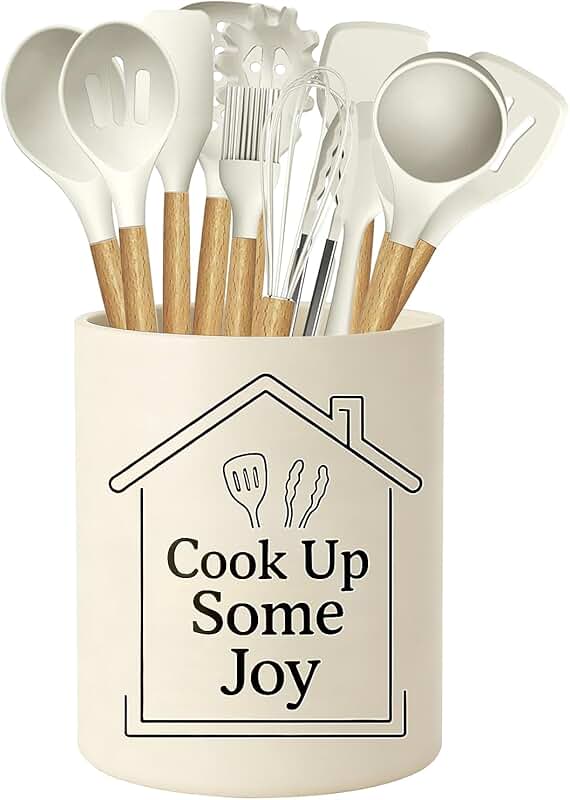 Silicone Cooking Utensils Set with Holder for New Home