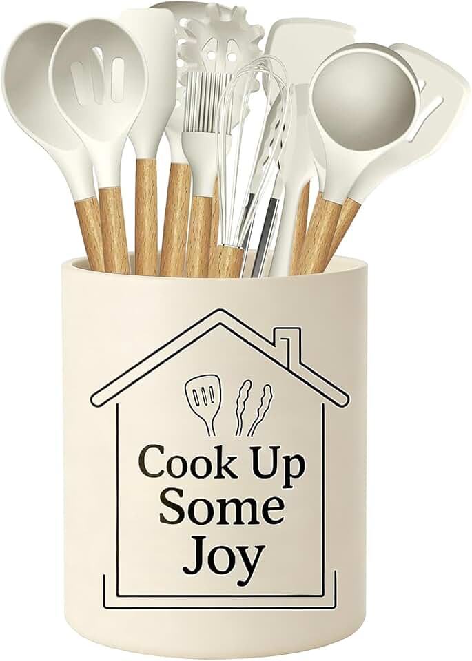 Silicone Cooking Utensils Set with Holder for New Home