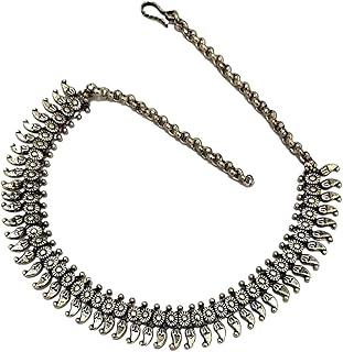Chunky Indian Oxidised Silver Necklace for Women