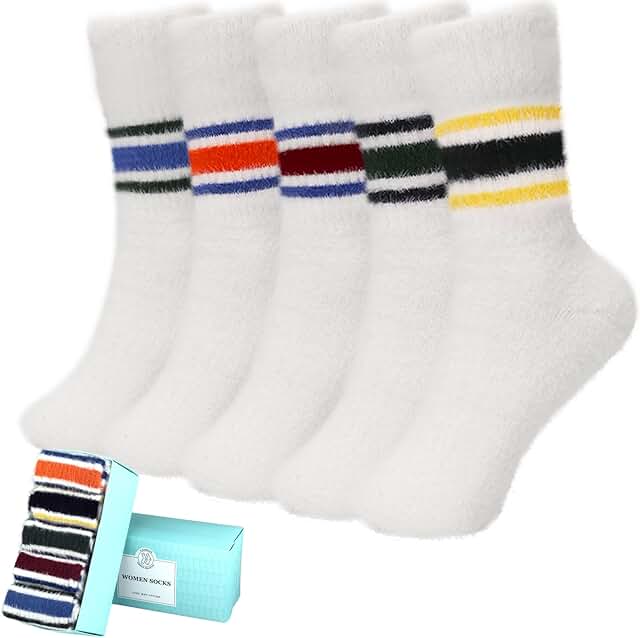Five Pairs of Cozy Fuzzy Soft Women's Socks