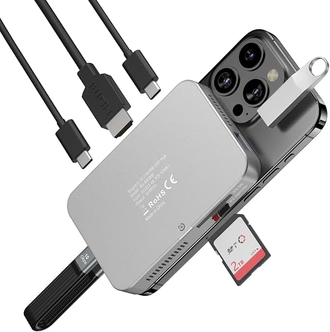 Magnetic M.2 NVMe Enclosure with Cooling Fan and 7-in-1 USB C Hub
