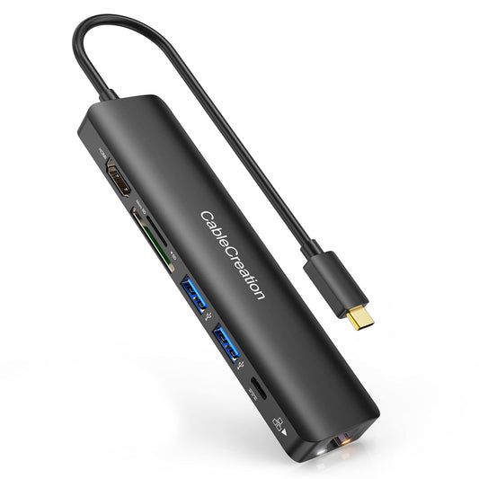 MODAIO 7-in-1 USB-C Hub with HDMI, Ethernet, SD/TF, USB 3.0
