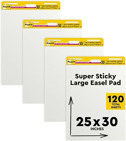 White Post-it Easel Pad, 25x30 inches, 30 sheets per pad
