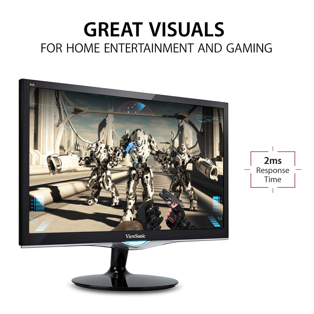 VX2452MH 24 Inch 2ms 60Hz 1080p Gaming Monitor with HDMI DVI and VGA inputs, Black