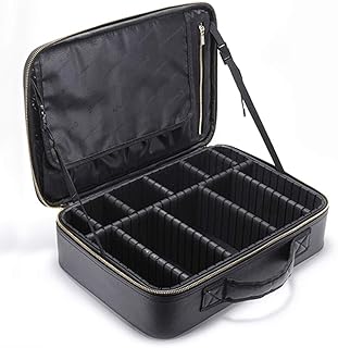 Large Waterproof EVA Makeup Organizer with Adjustable Dividers