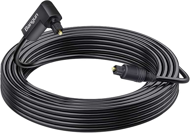 90 Degree 65ft Optical Audio Cable for TV and Sound Systems