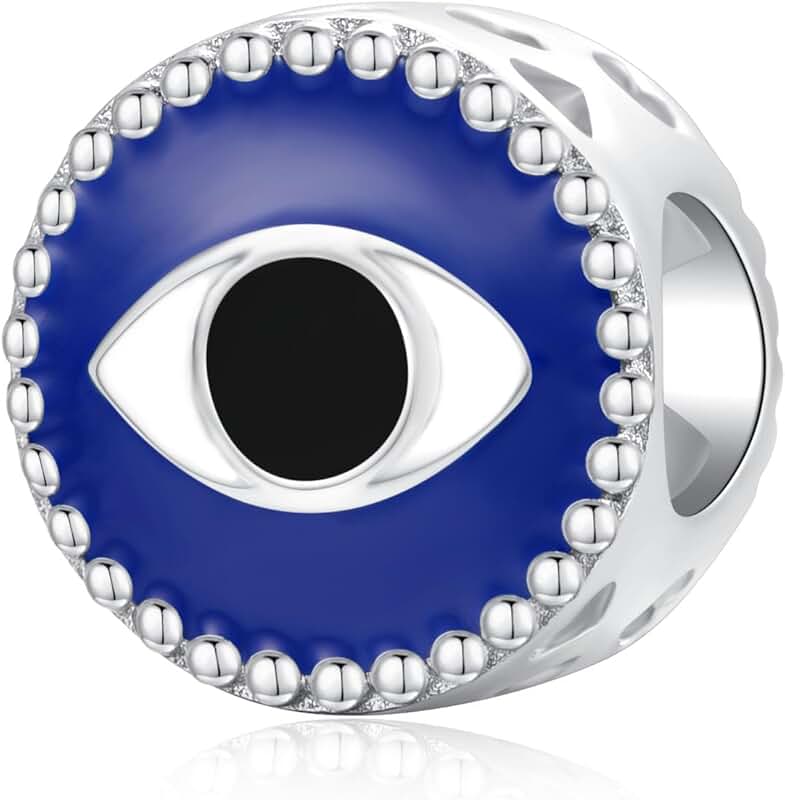 Sterling Silver Evil Eye Charm for Bracelet and Jewelry