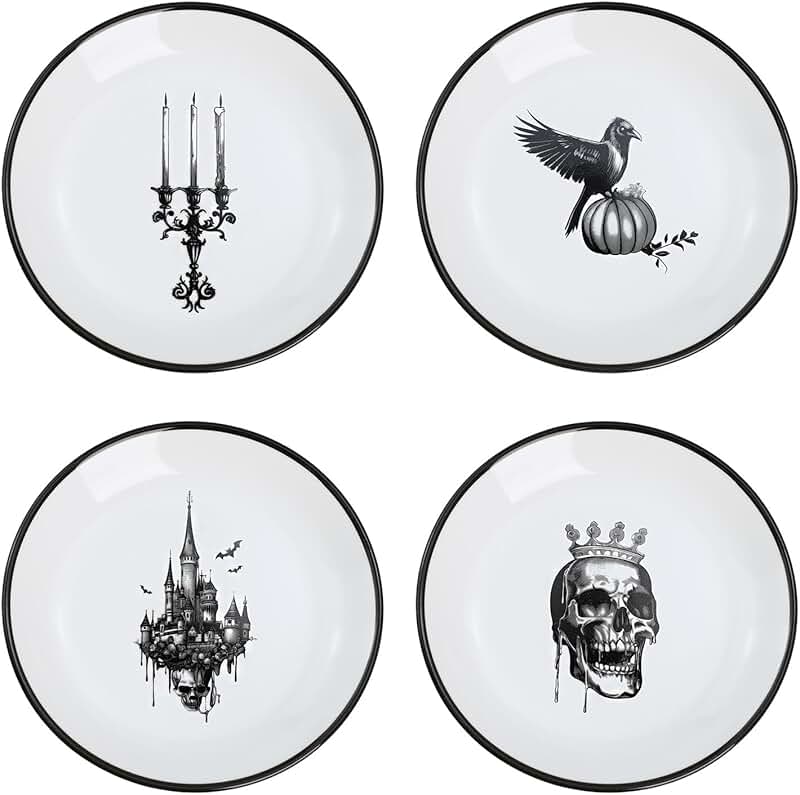 Halloween Ceramic Dipping Dish Set, 4 Pieces, 5 Inch