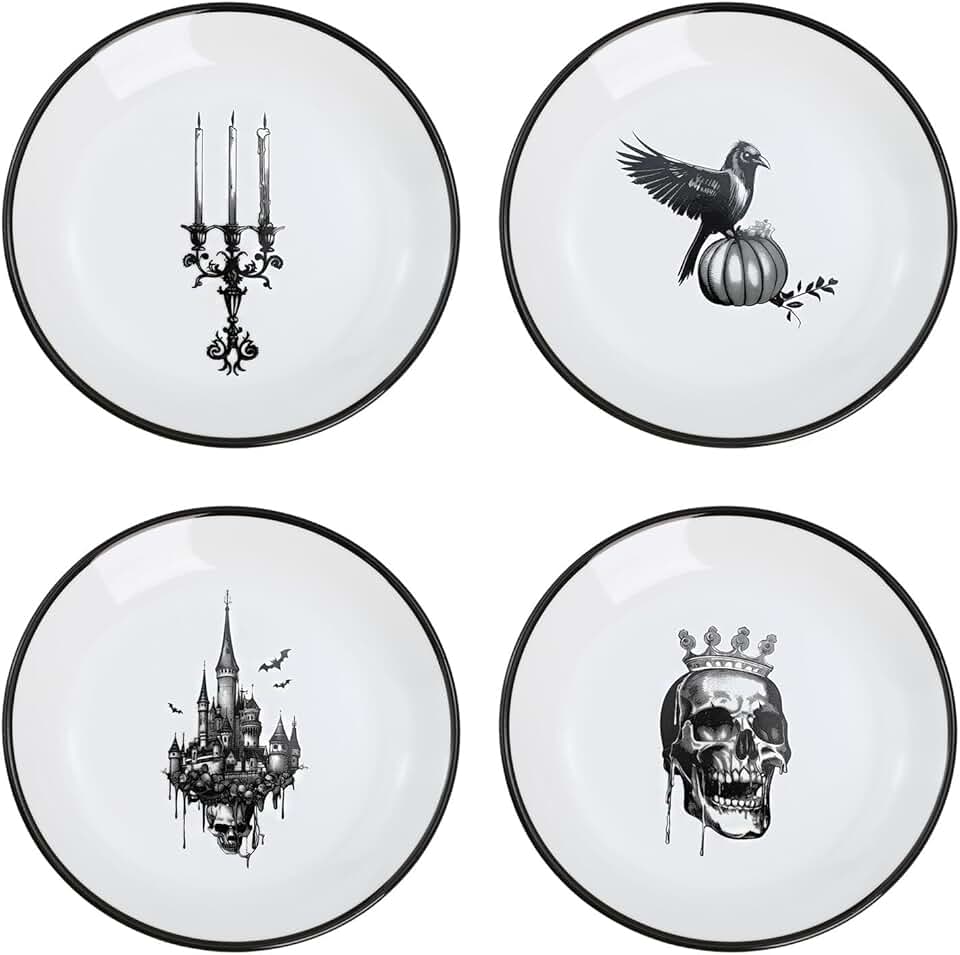 Halloween Ceramic Dipping Dish Set, 4 Pieces, 5 Inch