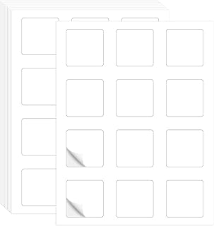 Printable Matte Square Sticker Labels, 2x2 inches, 12 per sheet