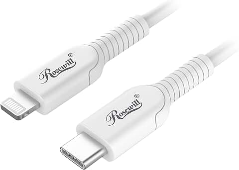 6-Foot White USB-C to Lightning Cable for Charging and Data