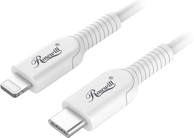 6-Foot White USB-C to Lightning Cable for Charging and Data