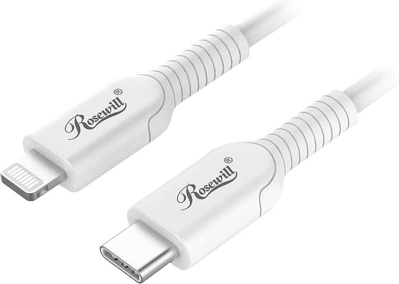 6-Foot White USB-C to Lightning Cable for Charging and Data