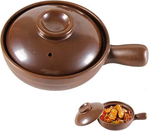 Small Traditional Lithium Ceramic Stewing Pot with Side Handle