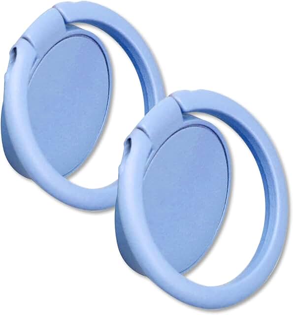 Two Matte Finish Round Phone Ring Holders with 360° Rotation