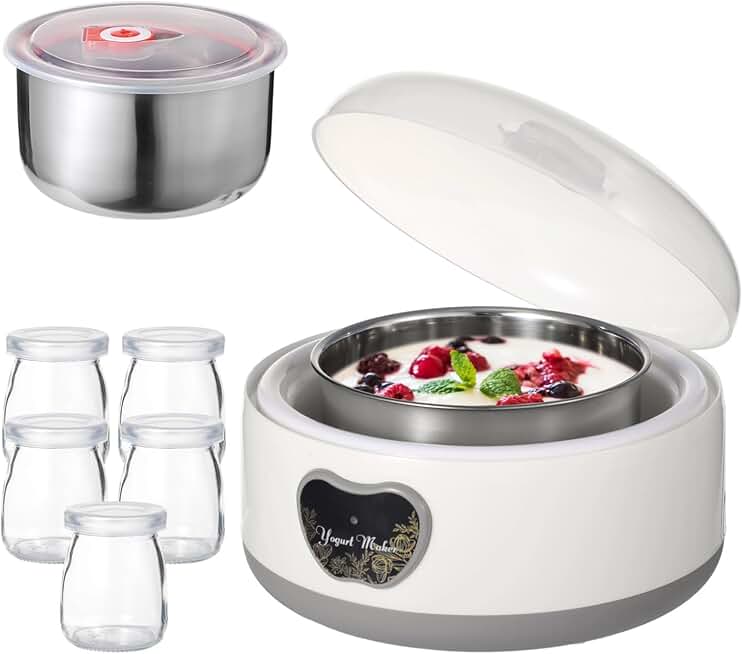 Five Glass Jars Yogurt Maker with Auto Temperature
