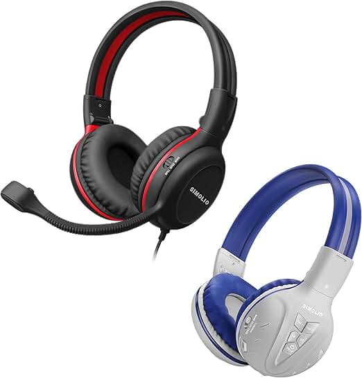 Kids Wired and Wireless Headphones with Mic, Pink, Foldable
