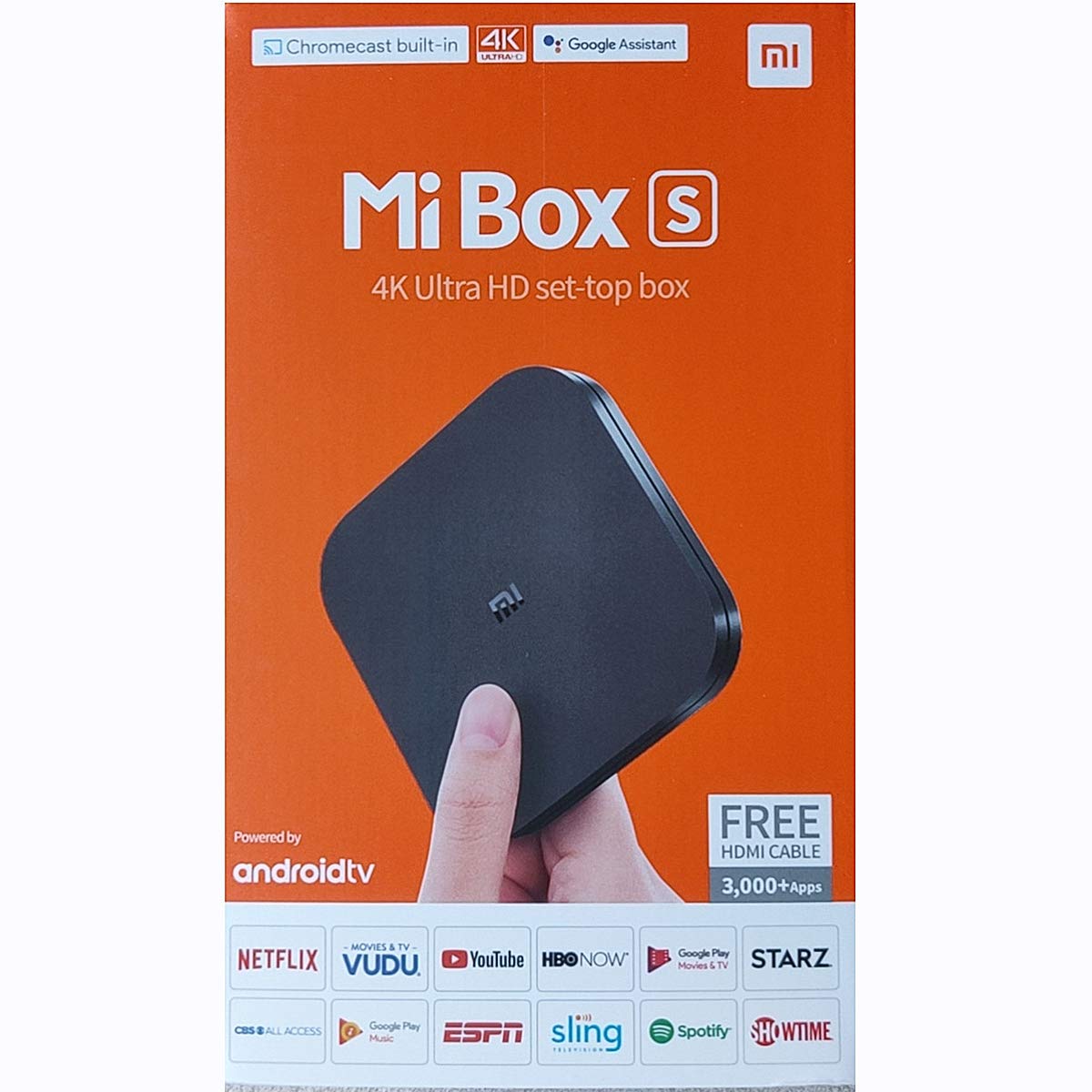 Mi Box S Android TV with Google Assistant Remote Streaming Media Player - Chromecast Built-in - 4K HDR - Wi-Fi - 8 GB - Black