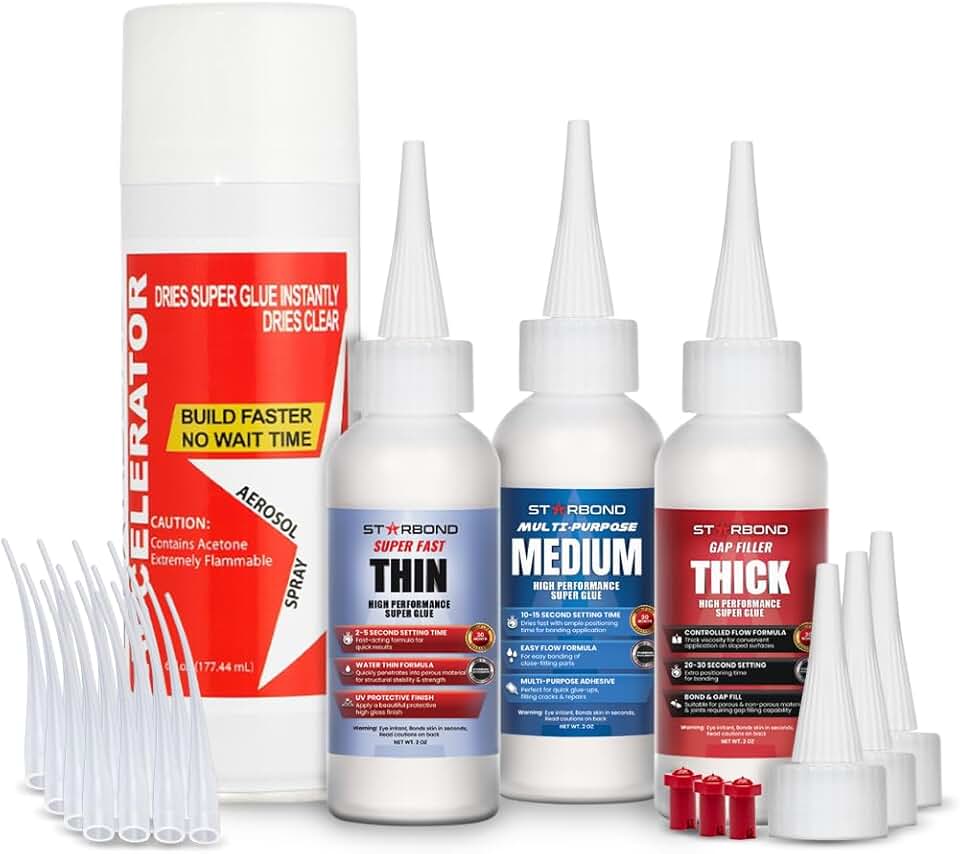 Super Glue Kit with Activator for Woodworking and Crafts