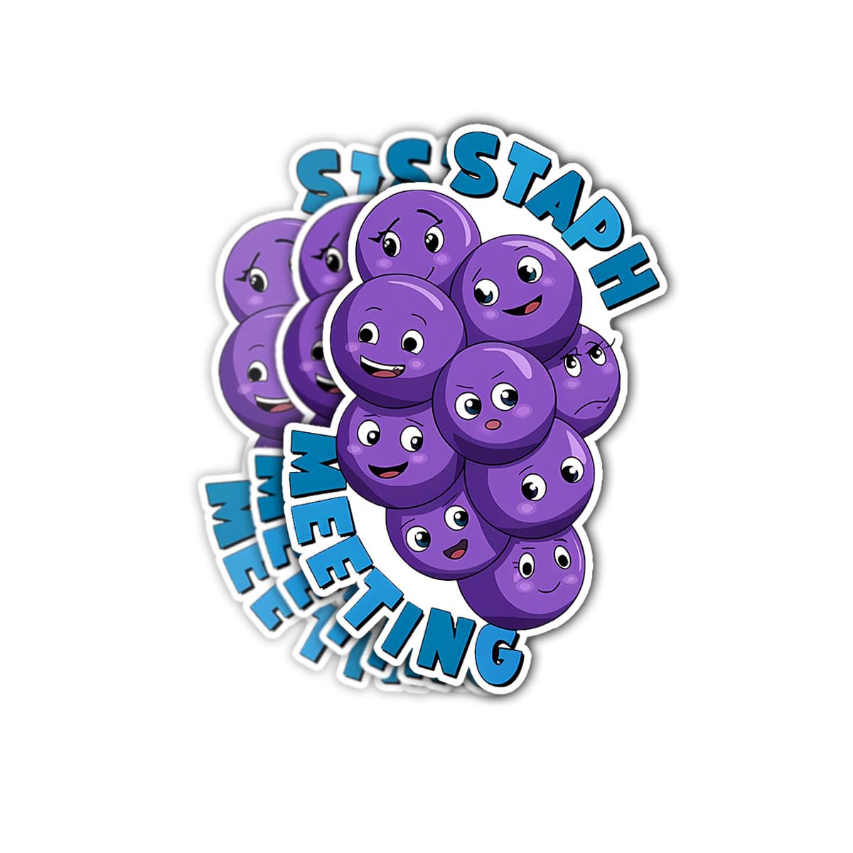 Set of 3 Waterproof Microbiology and Health Stickers