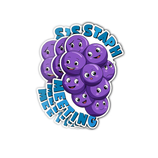 Set of 3 Waterproof Microbiology and Health Stickers