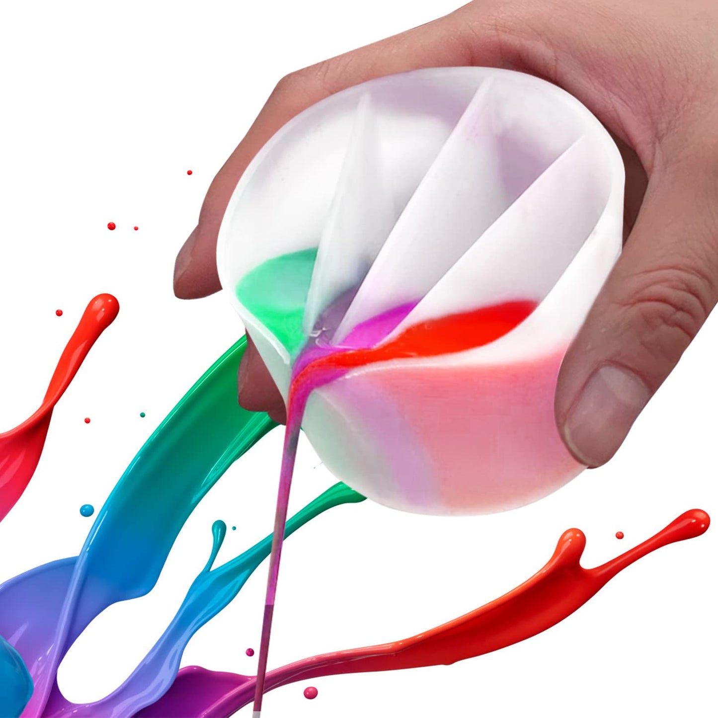 Split Cup for Paint Pouring Silicone Reusable 9cm