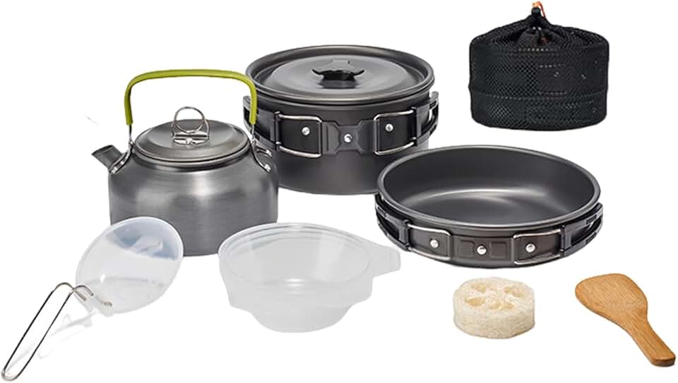 Portable Non-Stick Camping Cookware Set for 2-3 People