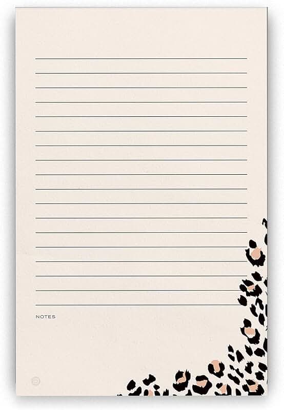 Cheetah Lined Notepad, 5x8, 100 Sheets