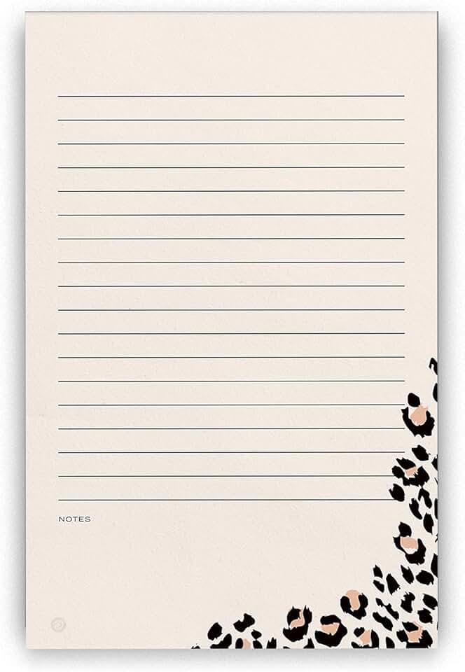 Cheetah Lined Notepad, 5x8, 100 Sheets