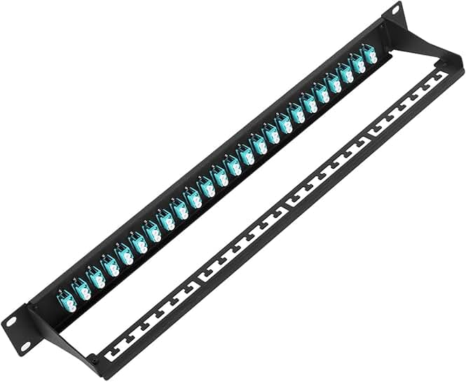 1U Fiber Patch Panel with 48 LC OM3/OM4 Connectors