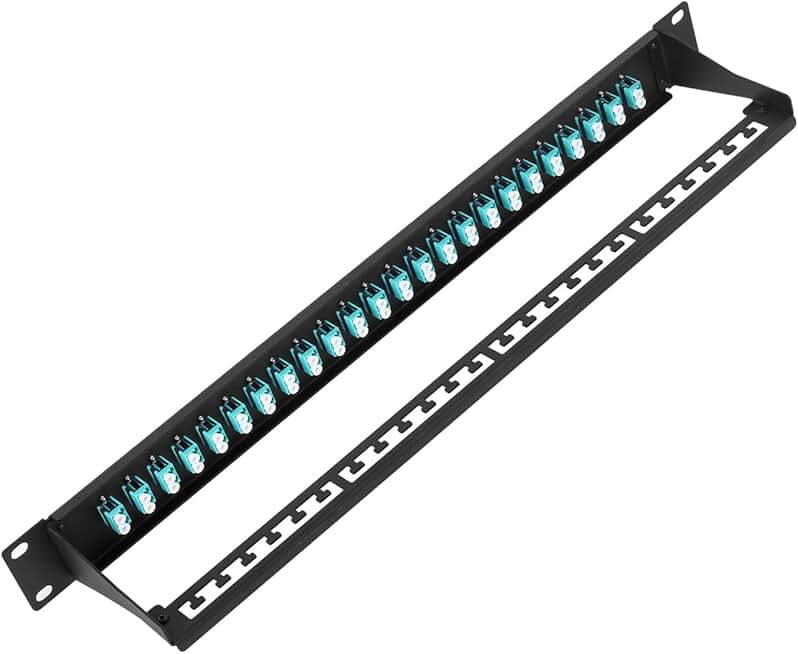 1U Fiber Patch Panel with 48 LC OM3/OM4 Connectors